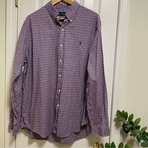 Ralph Lauren plaid Hunter green pony flannel long sleeve button down XL